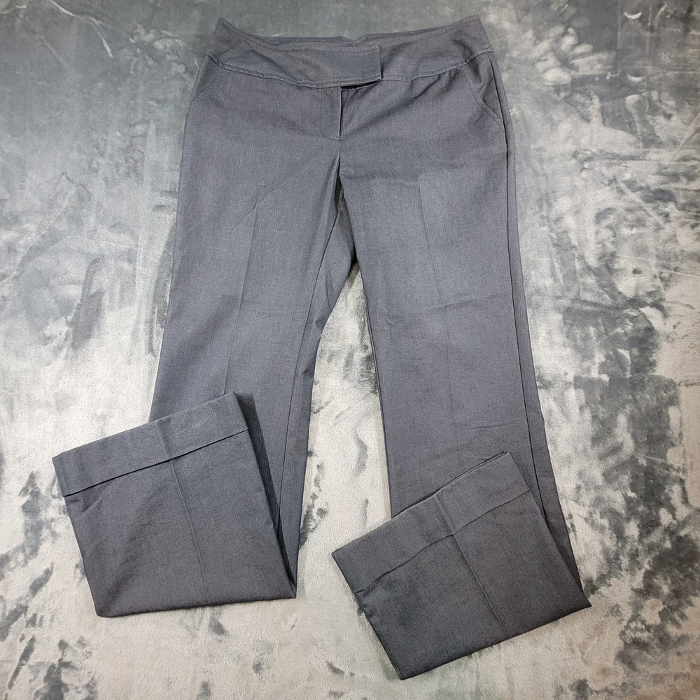 Tracy Evans Limited Gray Herringbone Wide Leg Cuffed Dress Pants Trousers Size 5